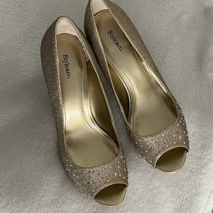 EUC Sparkly Peep-Toe Heels